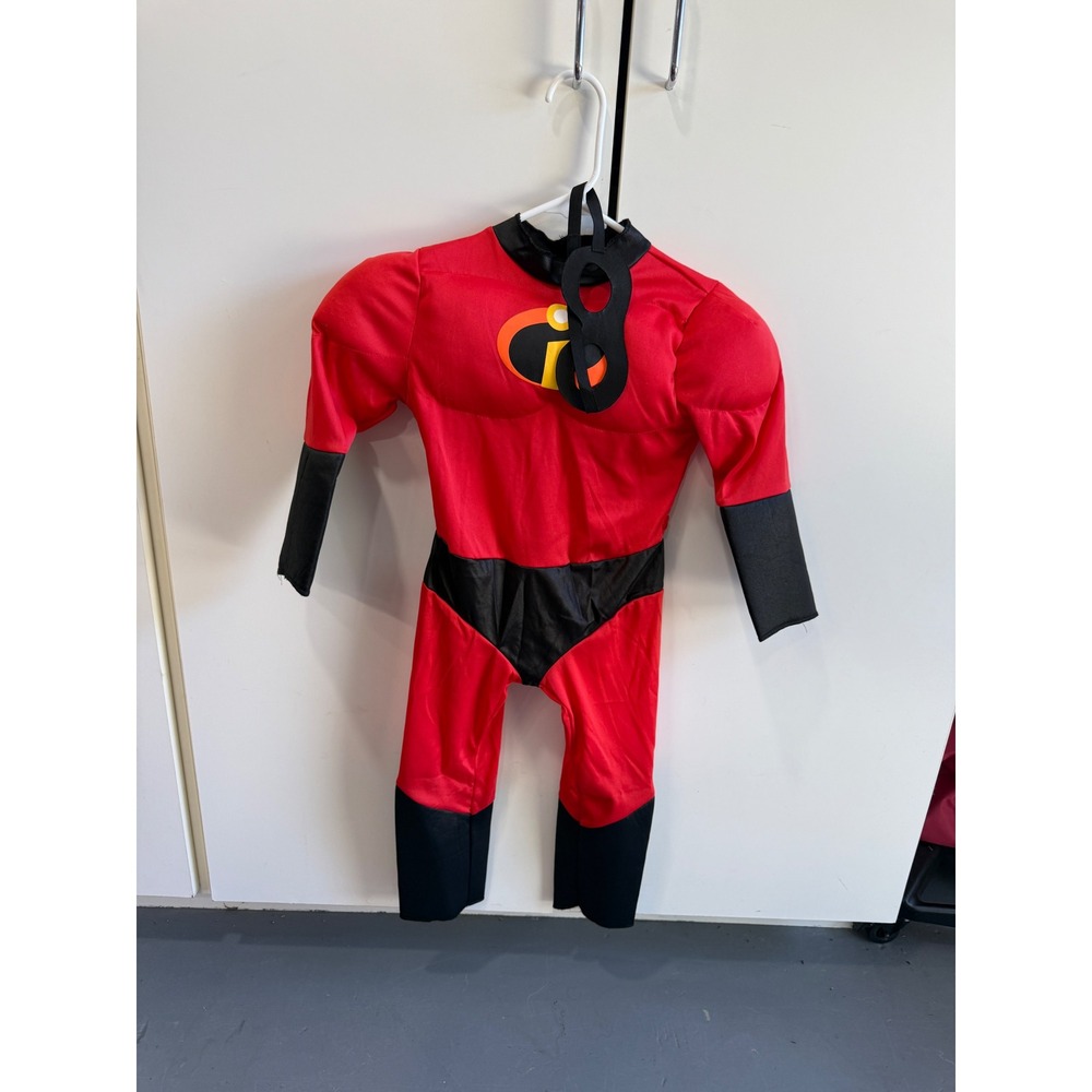 Disney Pixar Incredibles 2 Muscle Chest Costume with Mask Kids Size 3T-4T Red